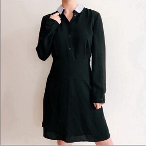 Coach 1941 Mini Black Midi Dress with Shirt‎ Collar Size 16